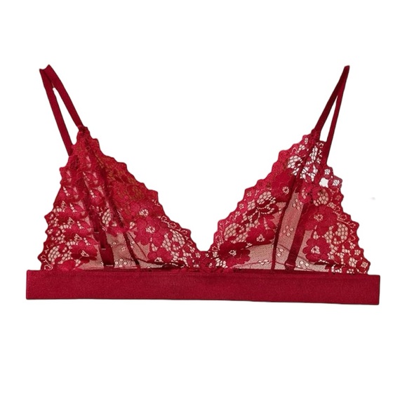 cotorance Other - NWT Burgundy Unlined Lace Bralette Size L